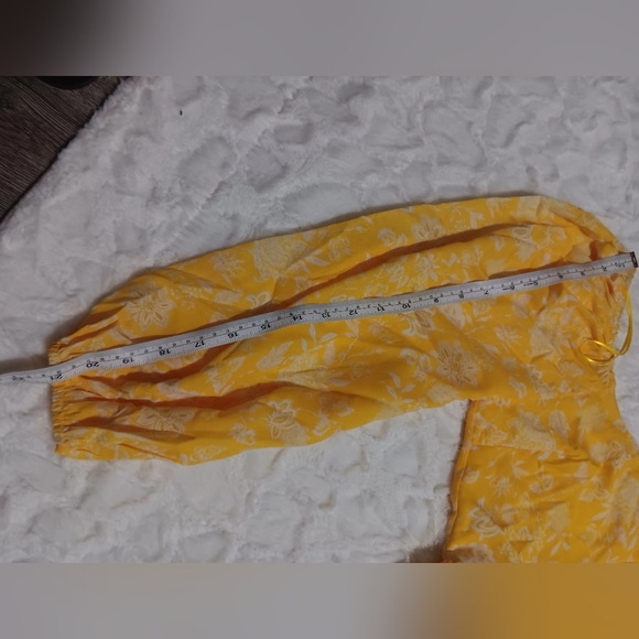 Yellow Long Sleeve Floral Dress - Picture 6 of 6